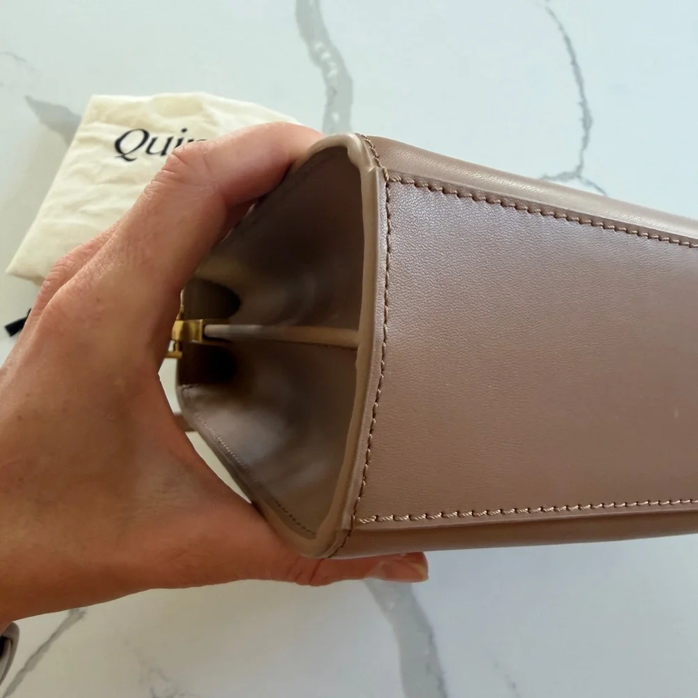 Quince Italian Leather Top Handle Crossbody Satchel NWOT - Picture 6 of 7